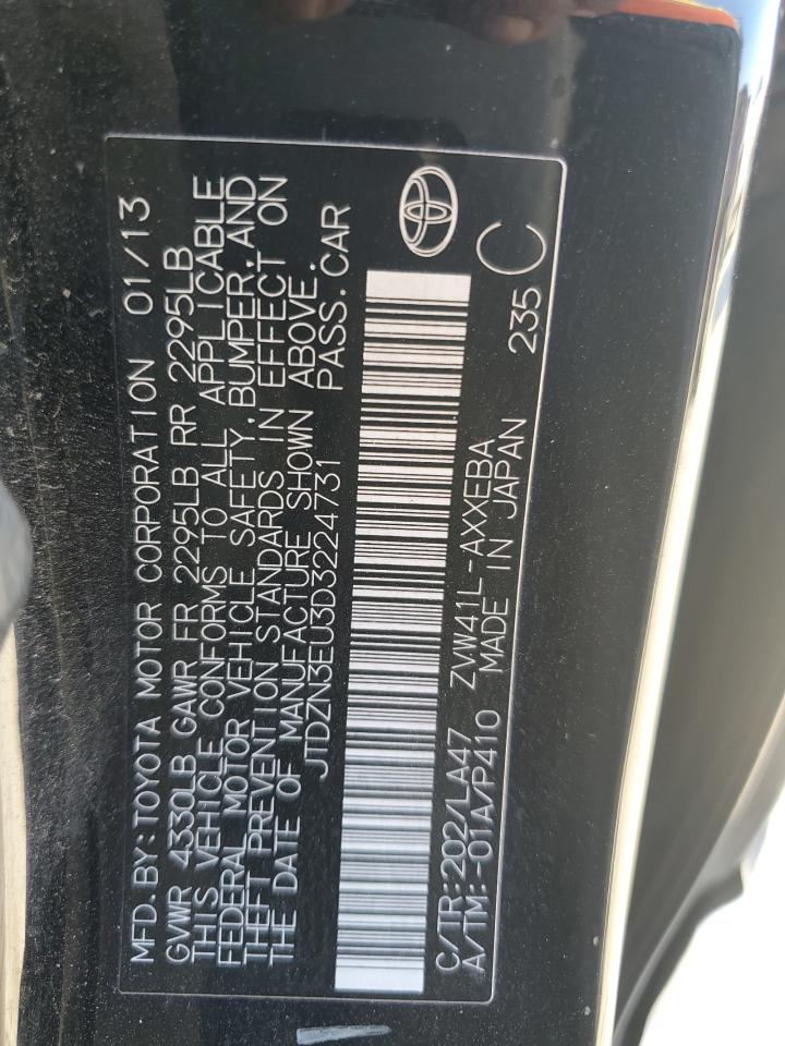 2013 Toyota Prius VIN JTDZN3EU3D3224731 Copart auction photo, front end / side damage thumbnail 12