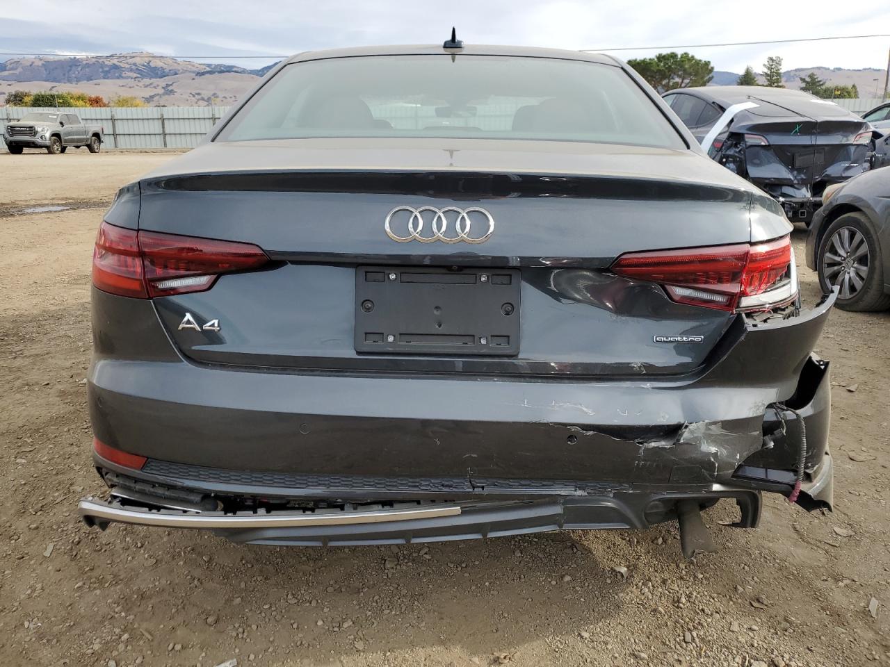 2019 Audi A4 VIN WAUENAF46KN015256 Copart auction photo, rear end damage thumbnail 6