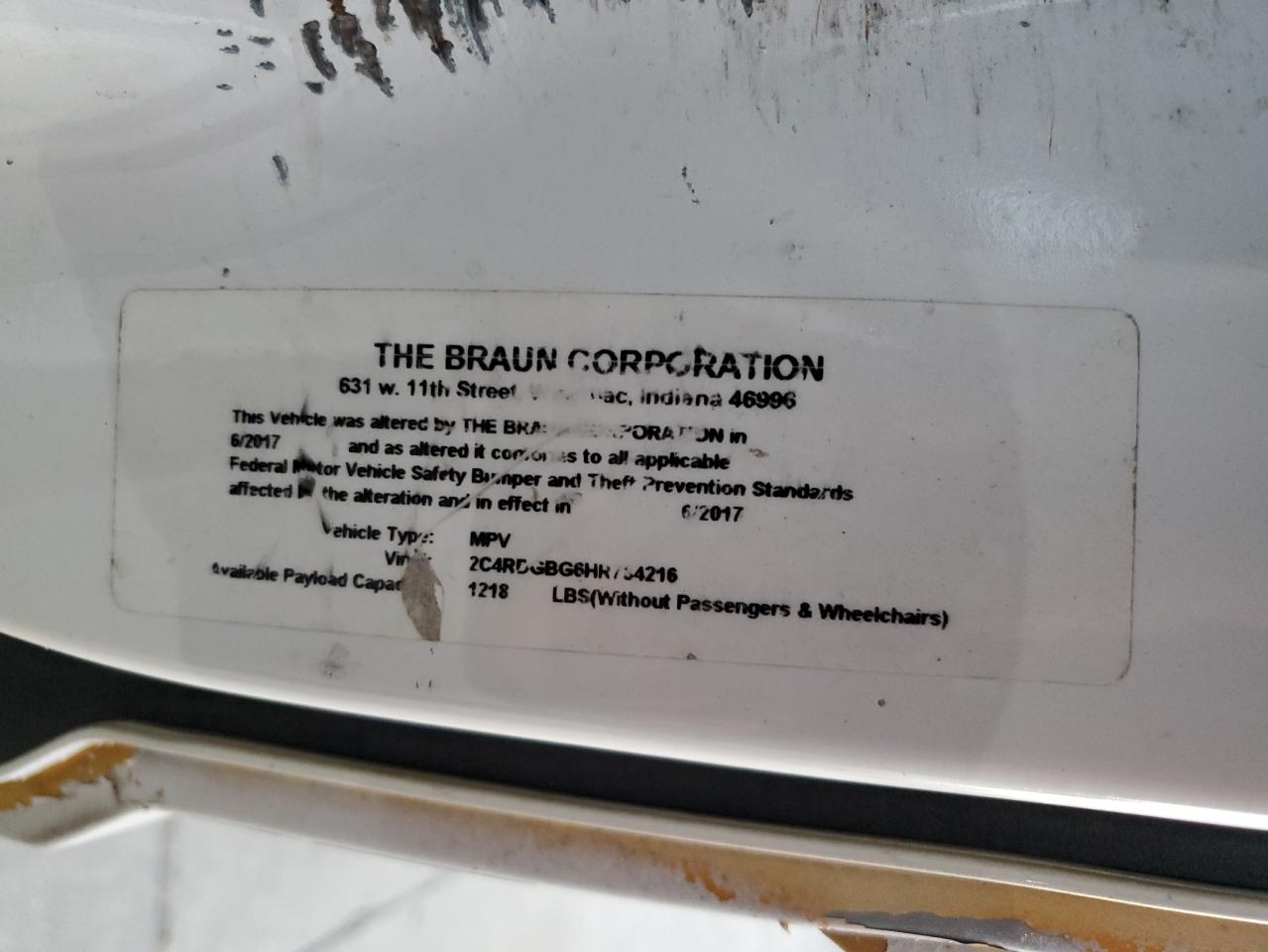 2017 Dodge Caravan VIN 2C4RDGBG6HR784216 Copart auction photo, normal wear damage thumbnail 14