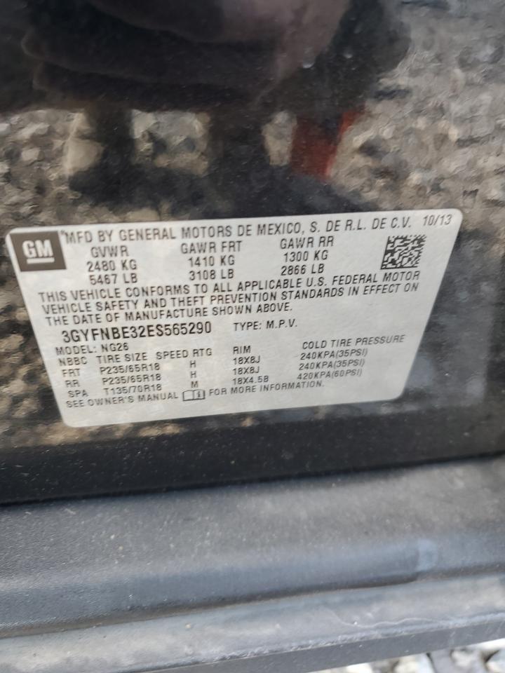 2014 Cadillac SRX VIN 3GYFNBE32ES565290 Copart auction photo, front end / side damage thumbnail 15