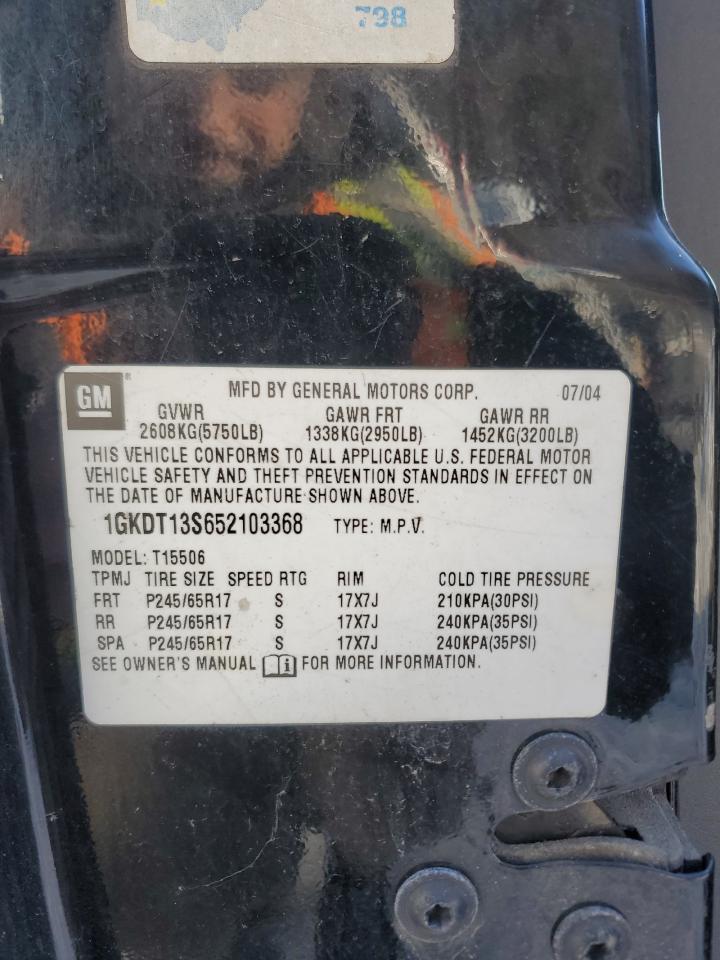 2005 GMC Envoy VIN 1GKDT13S652103368 Copart auction photo, undercarriage damage thumbnail 13