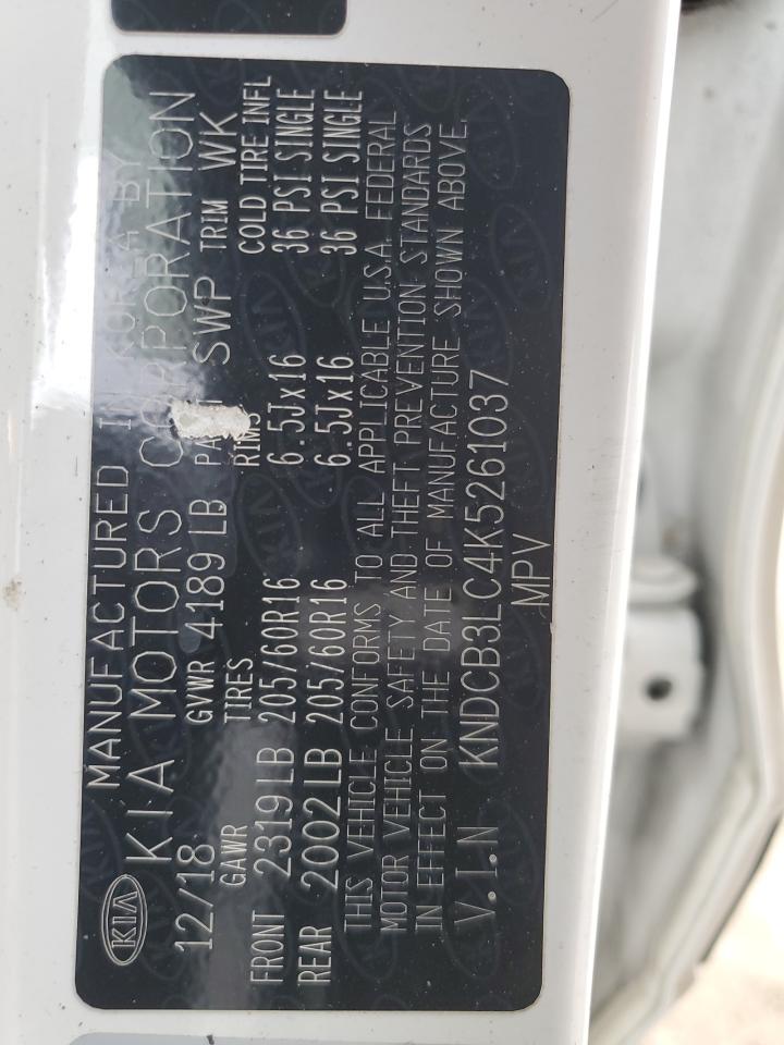 2019 KIA Niro VIN KNDCB3LC4K5261037 Copart auction photo, burn - engine damage thumbnail 12