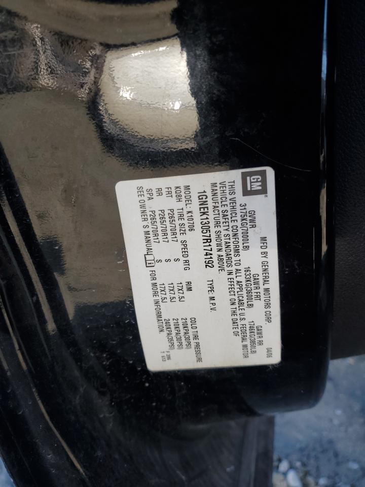 2007 Chevrolet Tahoe VIN 1GNEK13057R174192 Copart auction photo, front end damage thumbnail 13