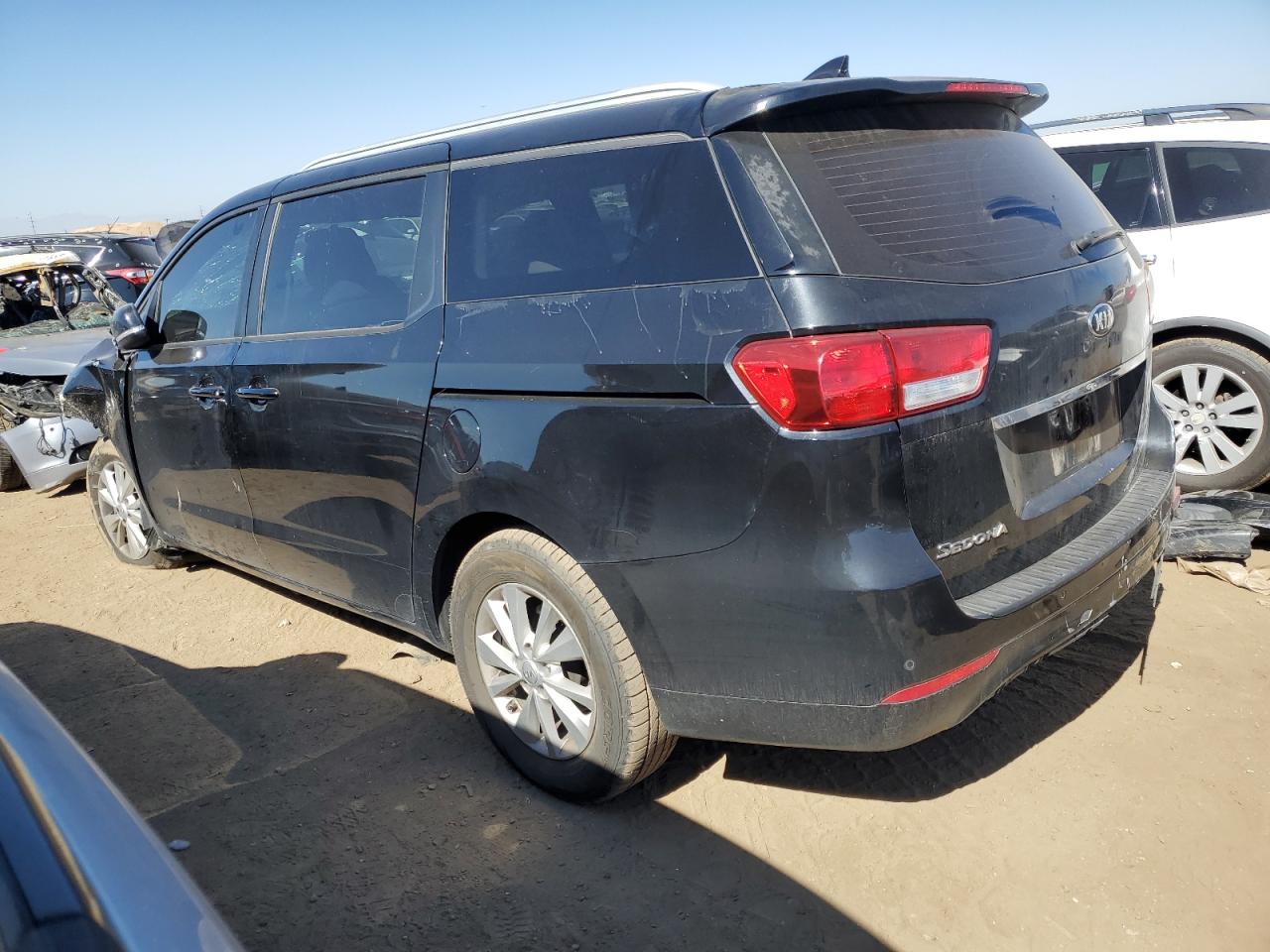 2015 KIA Sedona VIN KNDMB5C10F6030859 Copart auction photo, undercarriage / front end damage thumbnail 2