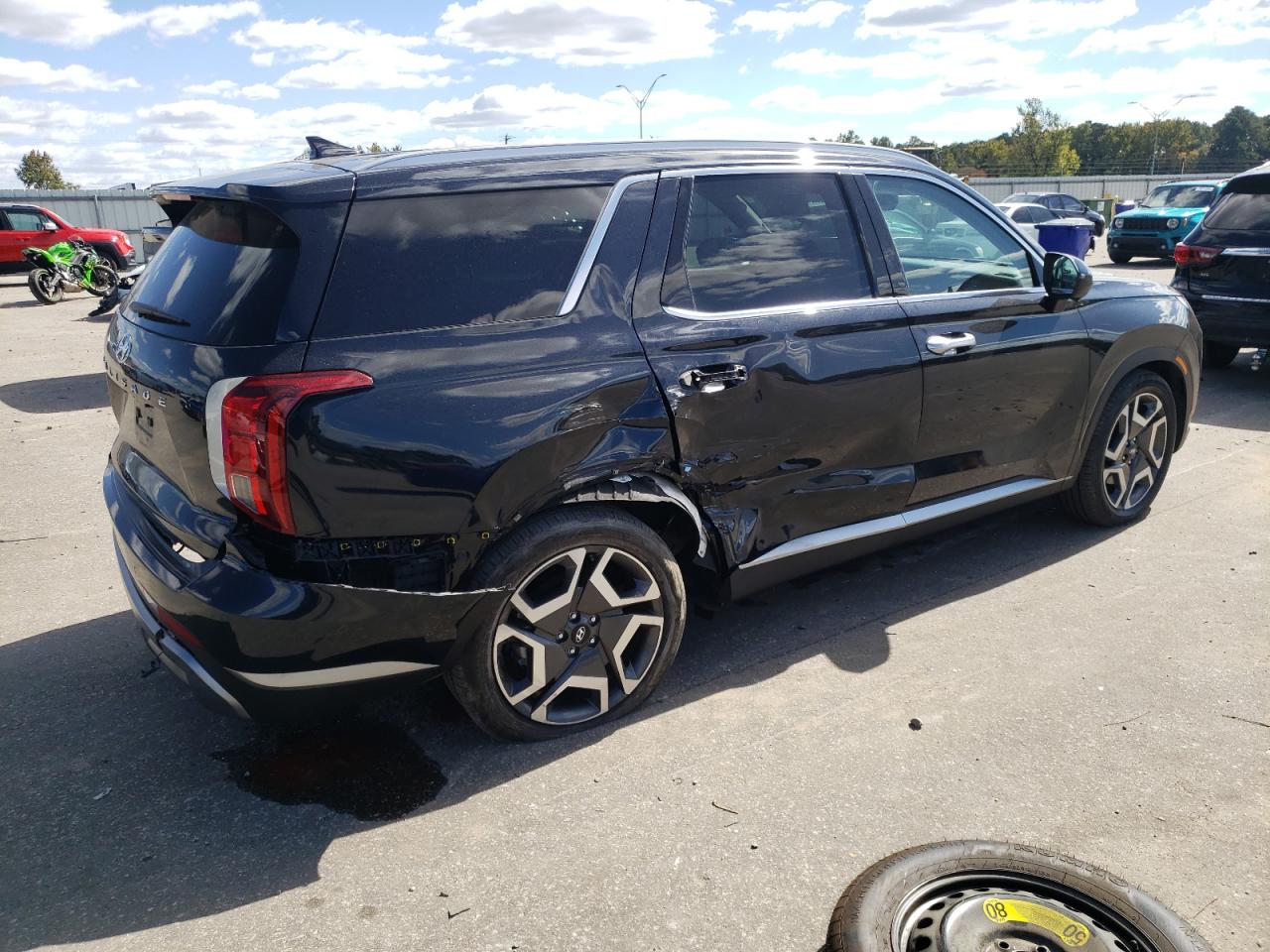 2024 Hyundai Palisade VIN KM8R44GE1RU653281 Copart auction photo, all over / undercarriage damage thumbnail 3
