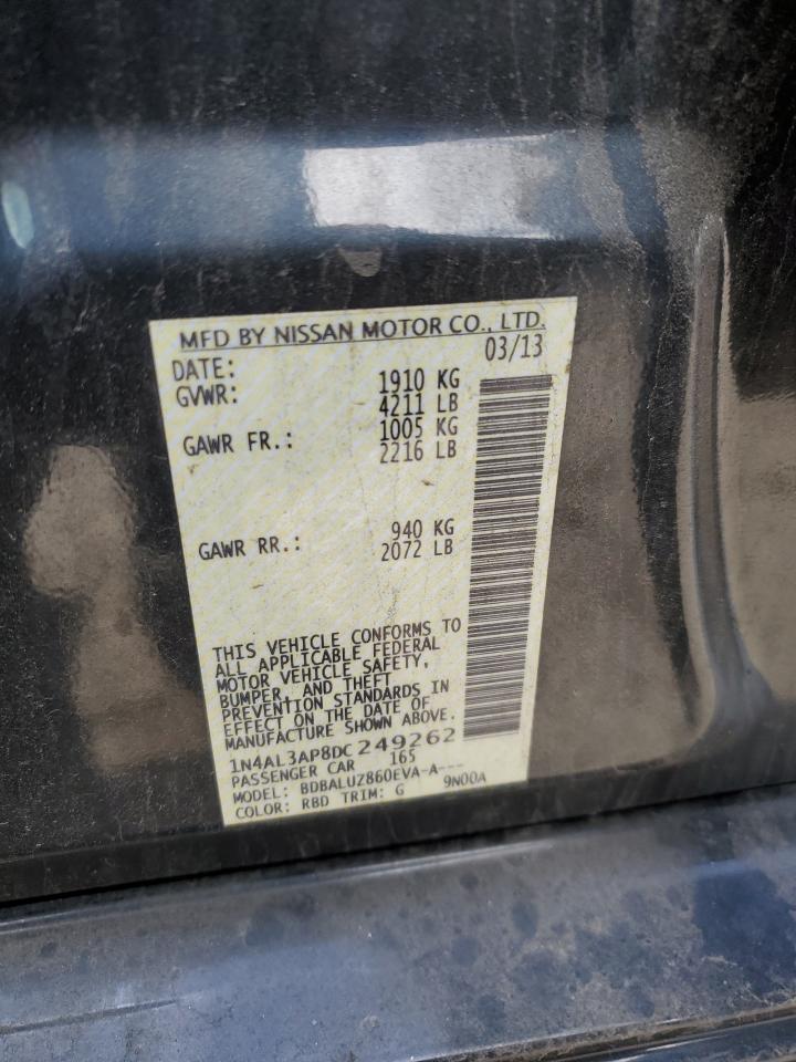 2013 Nissan Altima VIN 1N4AL3AP8DC249262 Copart auction photo, front end damage thumbnail 12