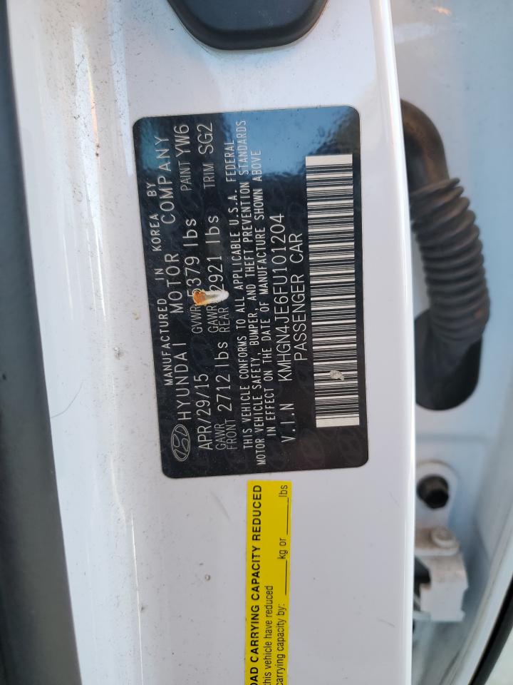 2015 Hyundai Genesis VIN KMHGN4JE6FU101204 Copart auction photo, side damage thumbnail 12