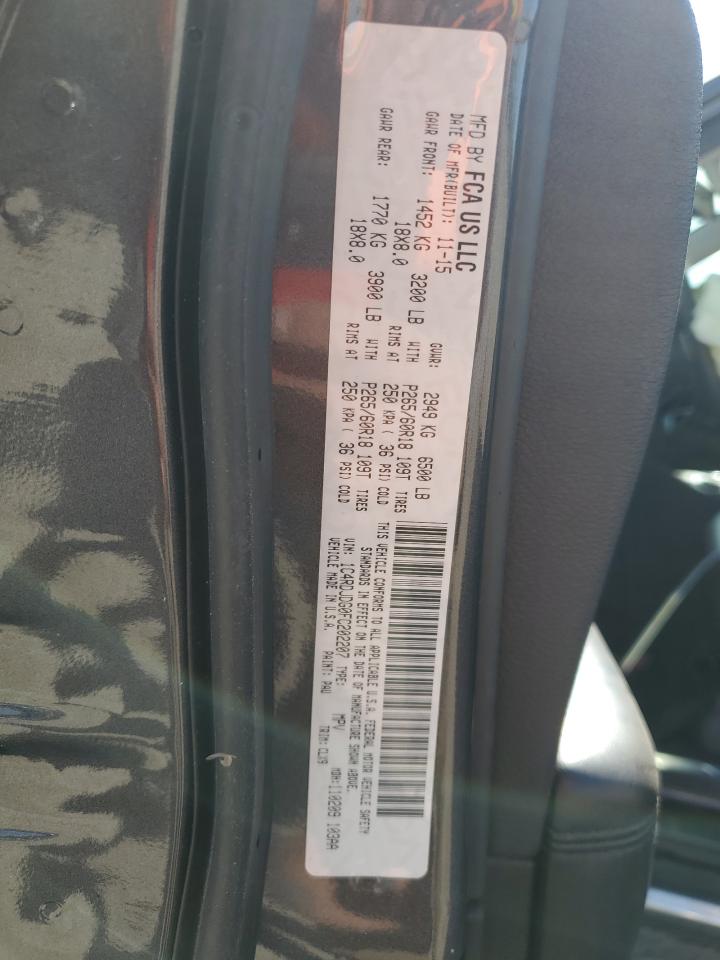 2015 Dodge Durango VIN 1C4RDJDG0FC202207 Copart auction photo, front end / all over damage thumbnail 13