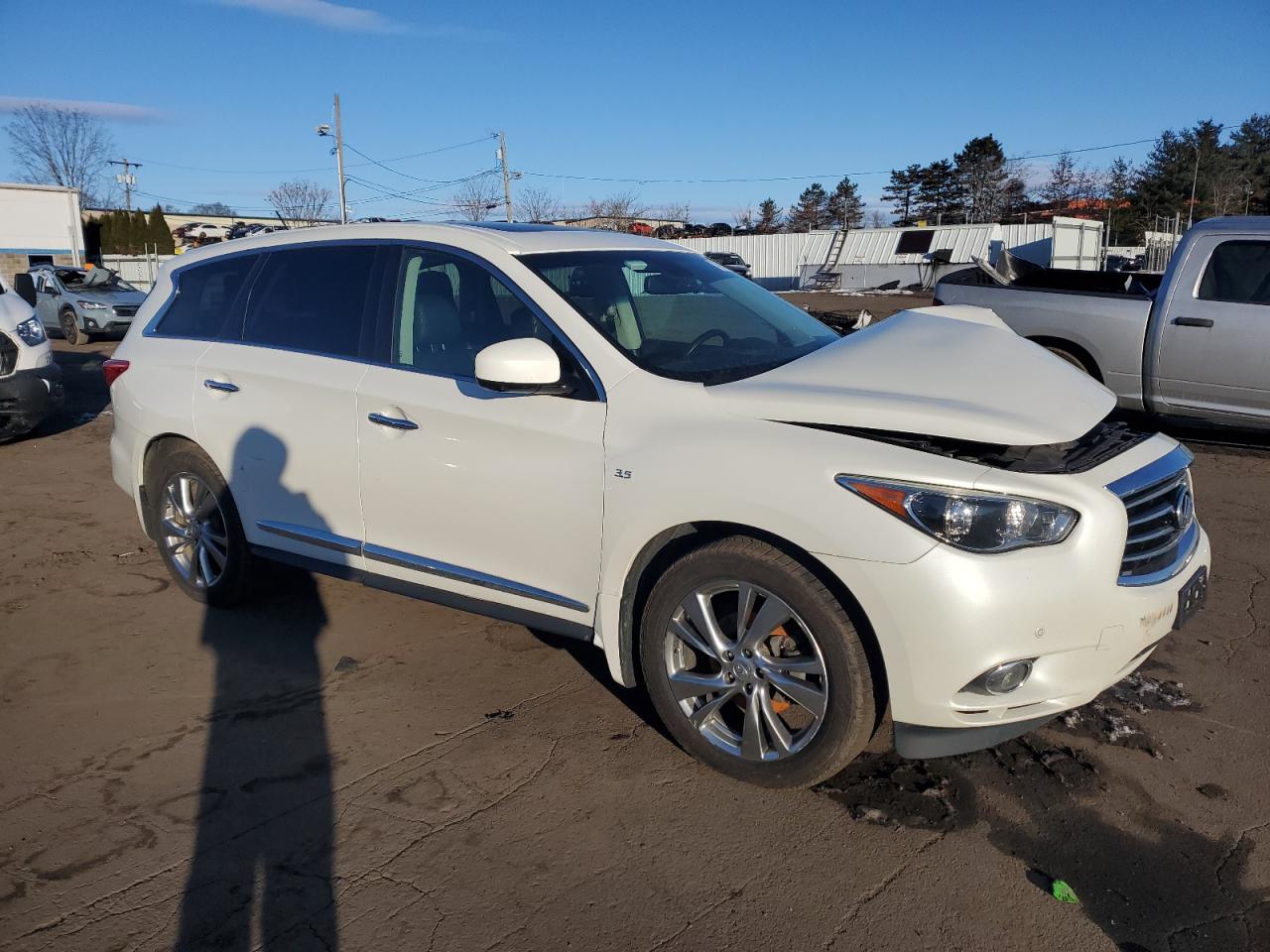 2015 Infiniti QX60 VIN 5N1AL0MM6FC541257 Copart auction photo, front end / undercarriage damage thumbnail 4