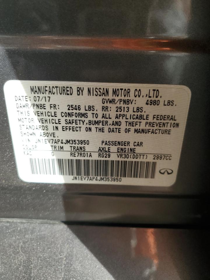 2018 Infiniti Q50 VIN JN1EV7AP4JM353950 Copart auction photo, front end damage thumbnail 14