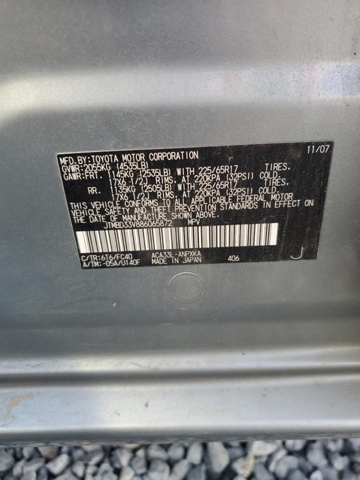 2008 Toyota RAV 4 VIN JTMBD33V886065872 Copart auction photo, rear end / minor dent/scratches damage thumbnail 13