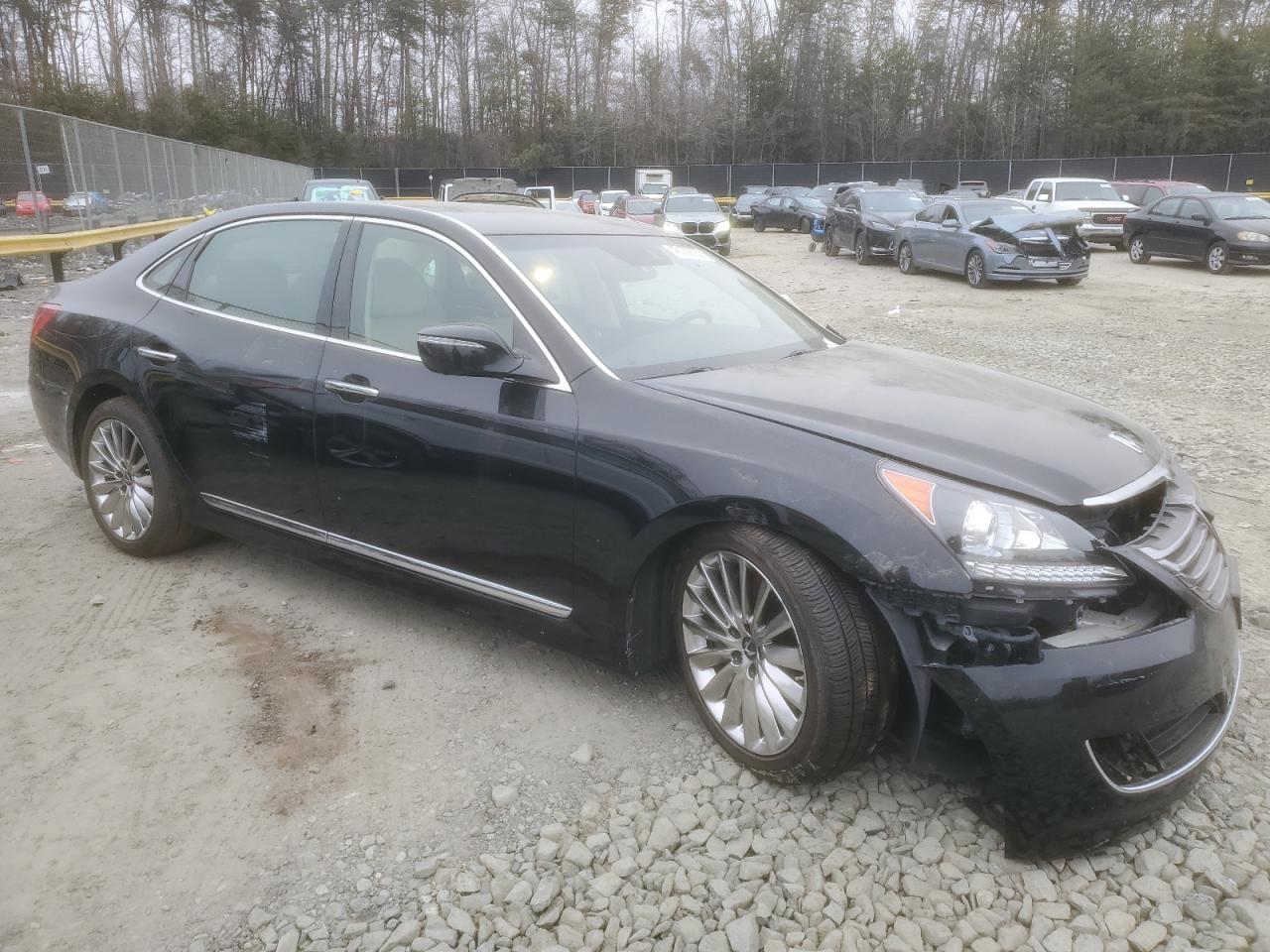 2014 Hyundai Equus VIN KMHGH4JH3EU076035 Copart auction photo, side / front end damage thumbnail 4