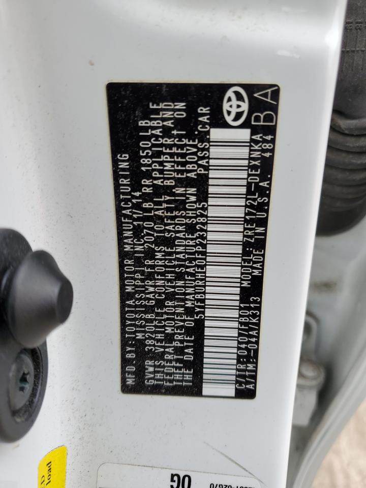 2015 Toyota Corolla VIN 5YFBURHE0FP232825 Copart auction photo, front end damage thumbnail 12