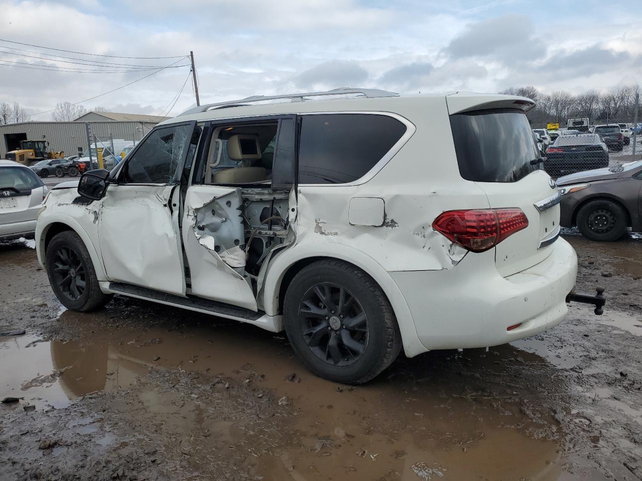 2012 Infiniti QX56 VIN JN8AZ2NC4C9315316 Copart auction photo, side / front end damage thumbnail 2
