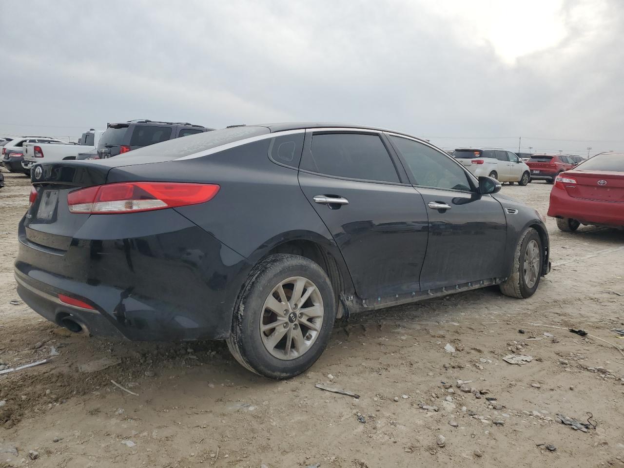 2016 KIA Optima VIN 5XXGT4L34GG054266 Copart auction photo, side / front end damage thumbnail 3