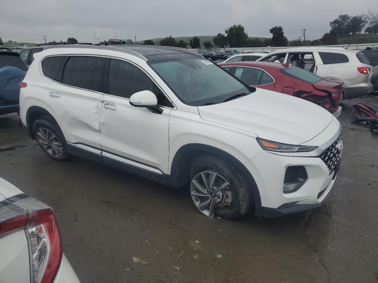 2019 Hyundai Santa Fe VIN 5NMS5CADXKH058309 Copart auction photo, side / undercarriage damage thumbnail 4