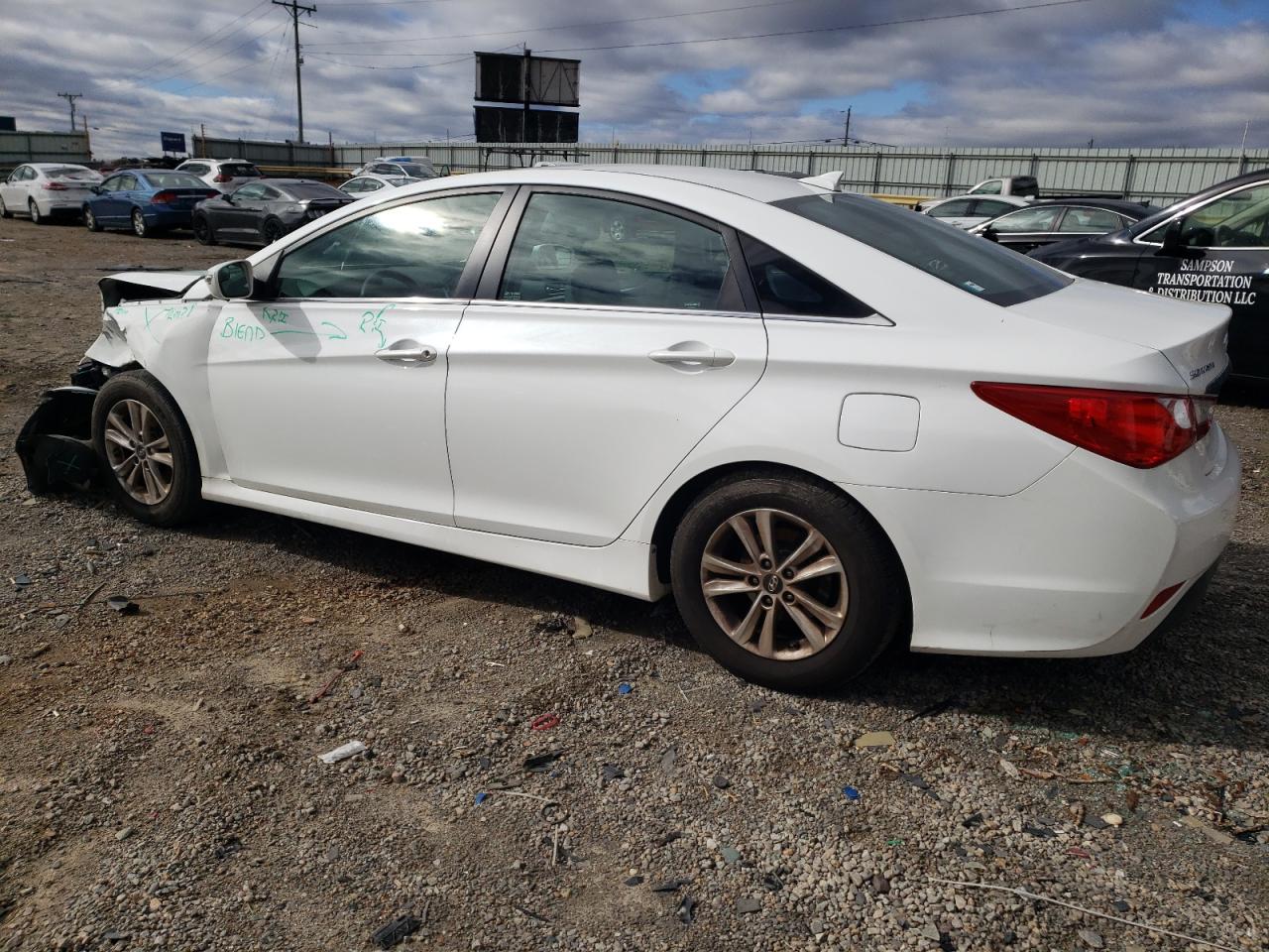 2014 Hyundai Sonata VIN 5NPEB4AC0EH841133 Copart auction photo, front end / side damage thumbnail 2