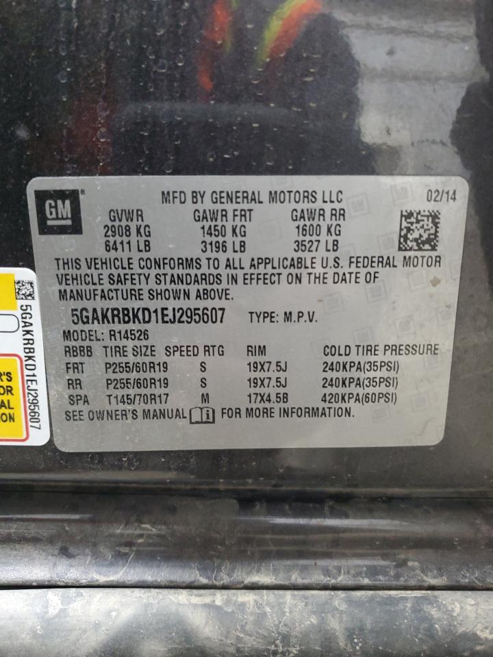 2014 Buick Enclave VIN 5GAKRBKD1EJ295607 Copart auction photo, front end damage thumbnail 14