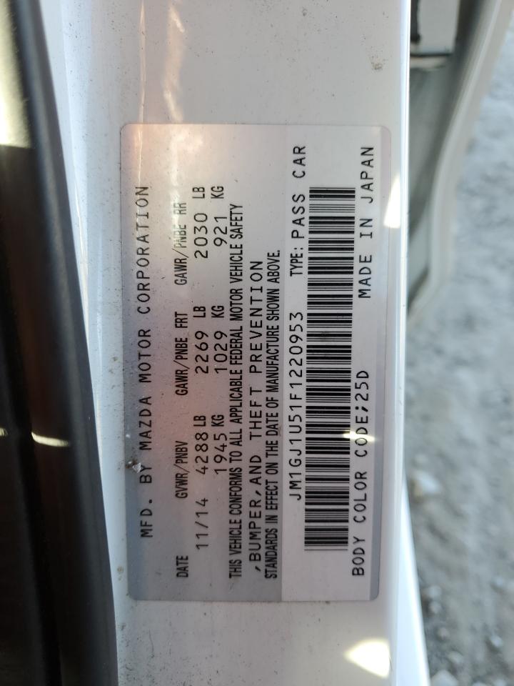 2015 Mazda 6 VIN JM1GJ1U51F1220953 Copart auction photo, rear end damage thumbnail 13