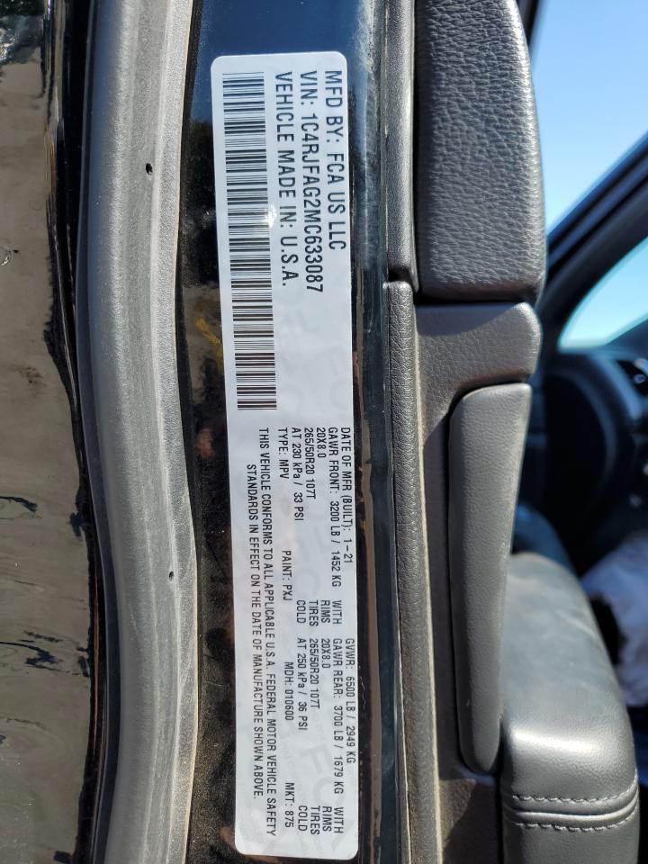 2021 Jeep Grand Cherokee VIN 1C4RJFAG2MC633087 Copart auction photo, front end / minor dent/scratches damage thumbnail 15