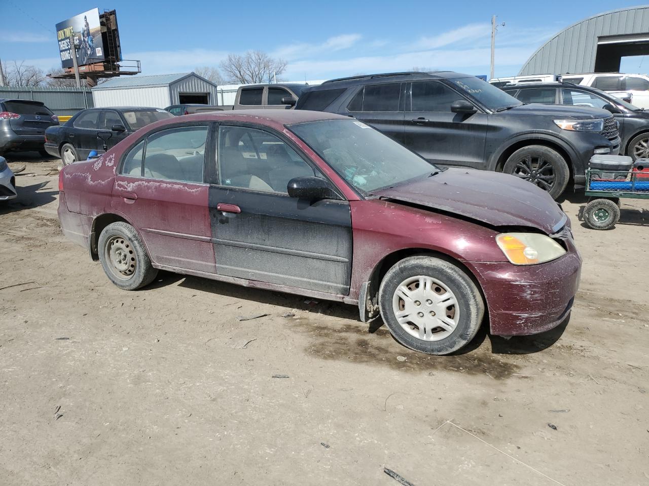 2002 Honda Civic VIN 2HGES16522H609695 Copart auction photo, front end damage thumbnail 4