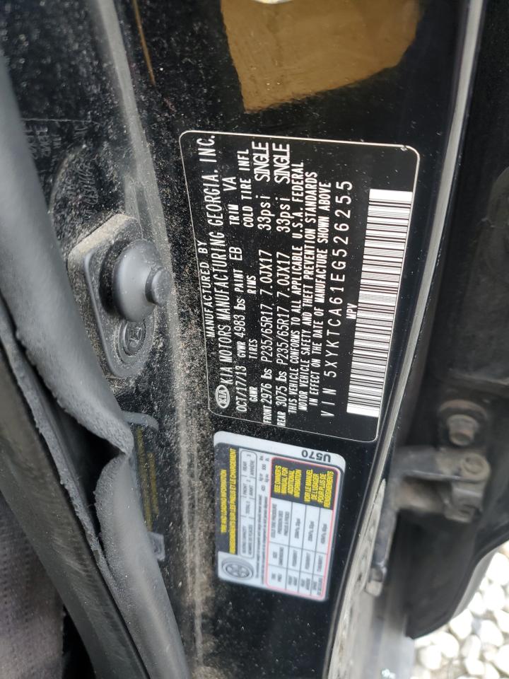 2014 KIA Sorento VIN 5XYKTCA61EG526255 Copart auction photo, side damage thumbnail 15