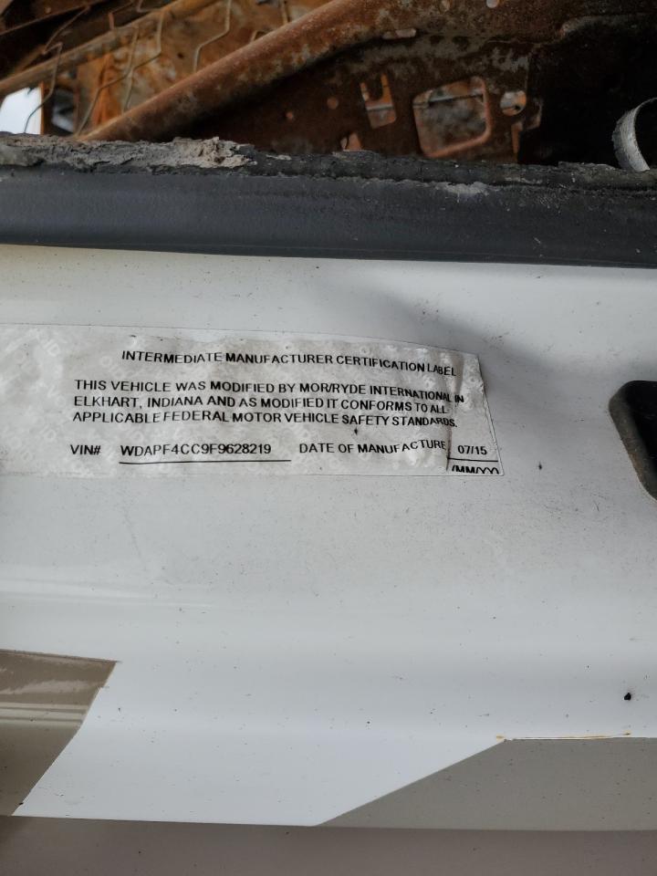 2015 Mercedes-Benz Sprinter VIN WDAPF4CC9F9628219 Copart auction photo, burn damage thumbnail 10