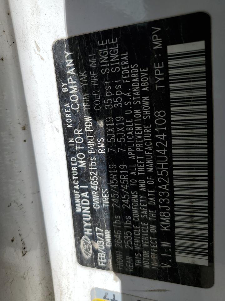 2017 Hyundai Tucson VIN KM8J33A25HU424108 Copart auction photo, water/flood damage thumbnail 13