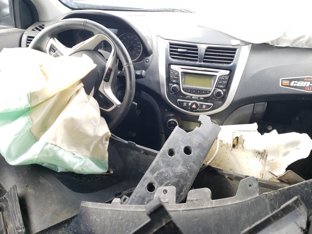 2013 Hyundai Accent VIN KMHCU5AE7DU098897 Copart auction photo, front end / side damage thumbnail 8