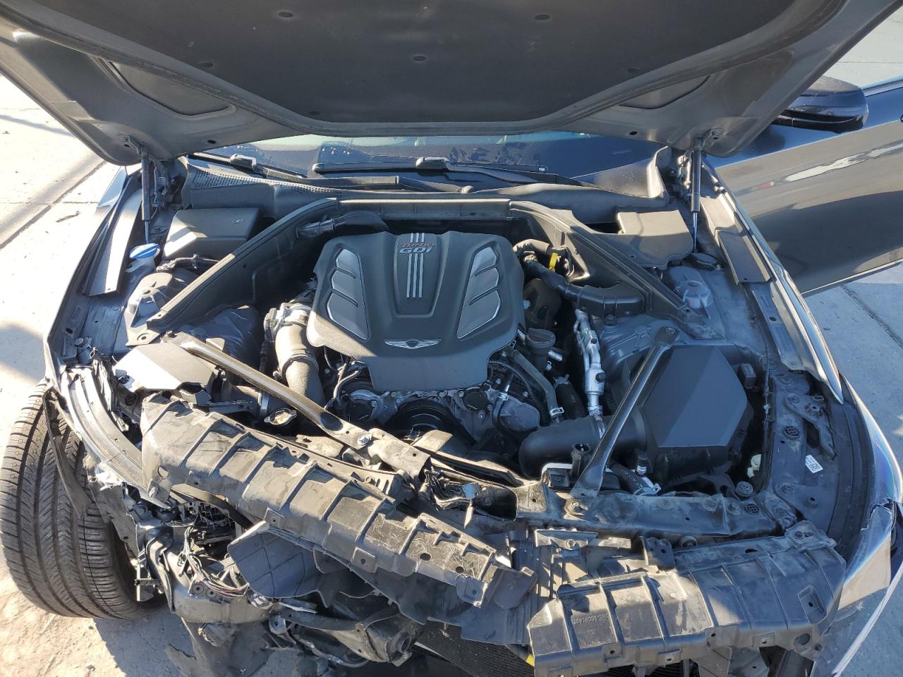 2018 Genesis G80 VIN KMHGN4JB5JU243638 Copart auction photo, front end damage thumbnail 13