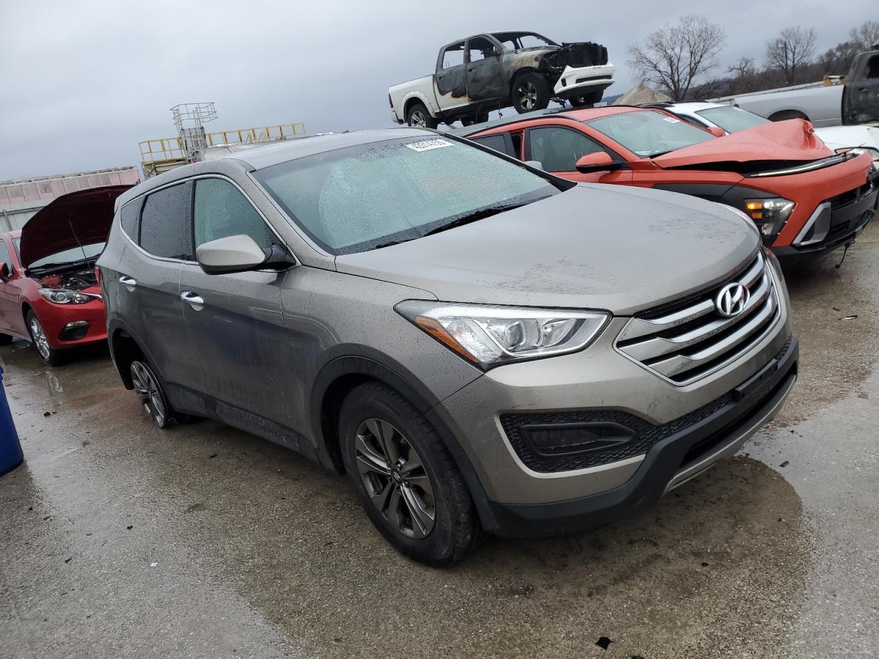 2015 Hyundai Santa Fe VIN 5XYZT3LB3FG254155 Copart auction photo, vandalism damage thumbnail 4