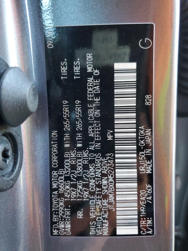 2021 Lexus GX VIN JTJAM7BX0M5273473 Copart auction photo, stripped damage thumbnail 12