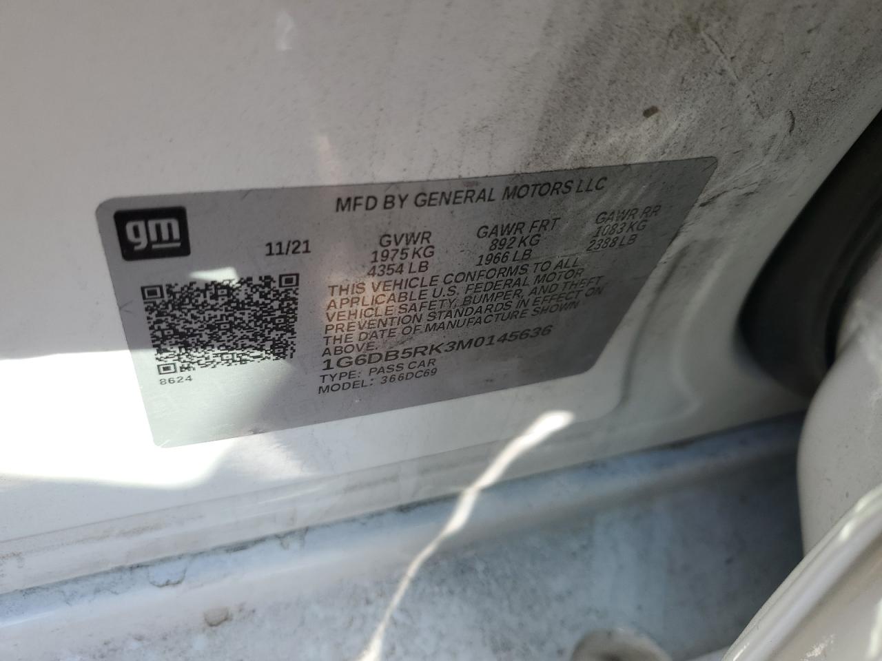 2021 Cadillac CT4 VIN 1G6DB5RK3M0145636 Copart auction photo, front end damage thumbnail 12