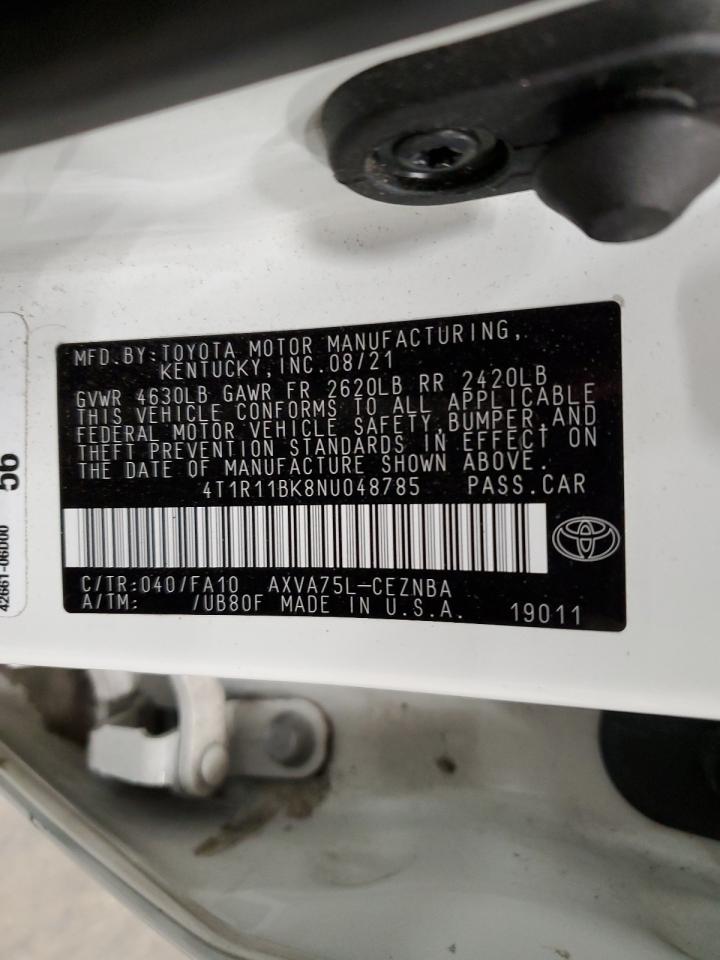 2022 Toyota Camry VIN 4T1R11BK8NU048785 Copart auction photo, all over damage thumbnail 14
