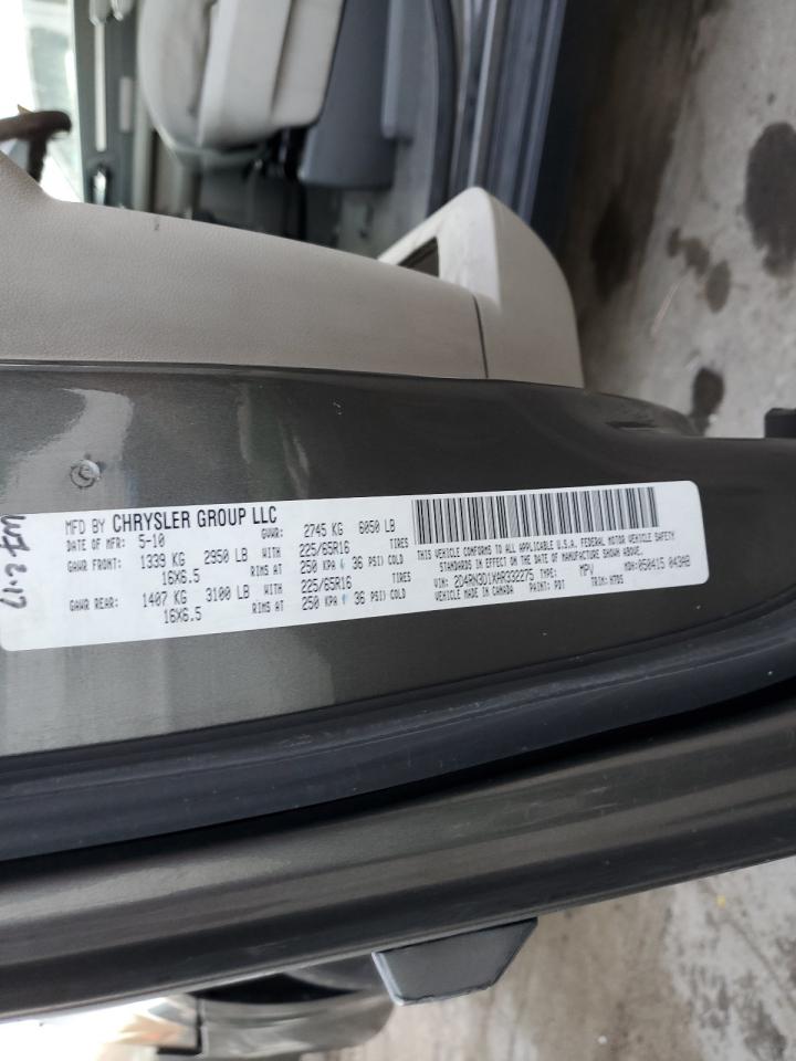 2010 Dodge Caravan VIN 2D4RN3D1XAR332275 Copart auction photo, front end damage thumbnail 13