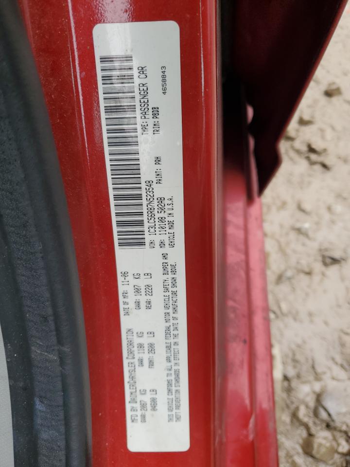 2007 Chrysler Sebring VIN 1C3LC56R87N523548 Copart auction photo, front end damage thumbnail 12