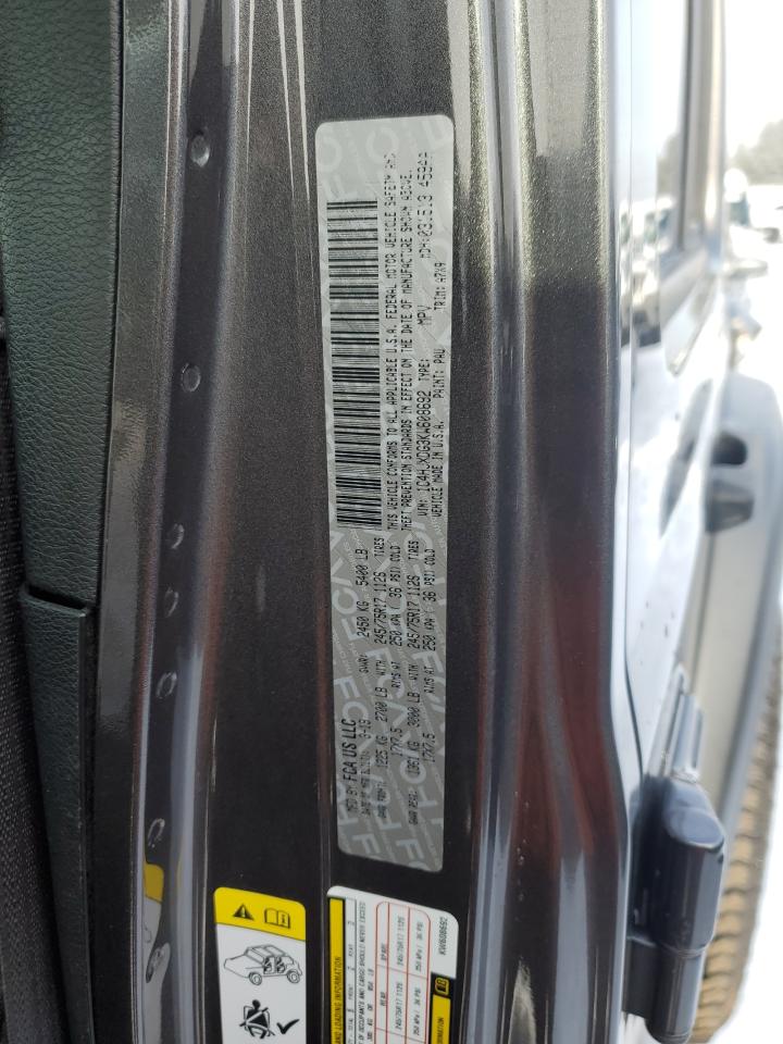2019 Jeep Wrangler VIN 1C4HJXDG3KW608692 Copart auction photo, front end / undercarriage damage thumbnail 13