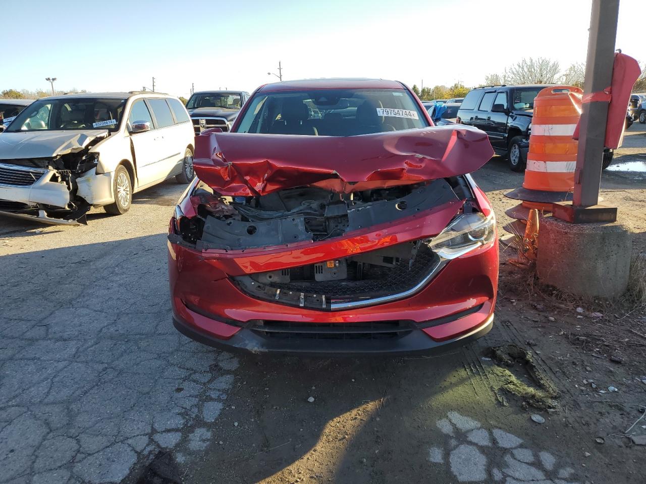 2020 Mazda CX-5 VIN JM3KFBCM6L0791776 Copart auction photo, front end / mechanical damage thumbnail 5