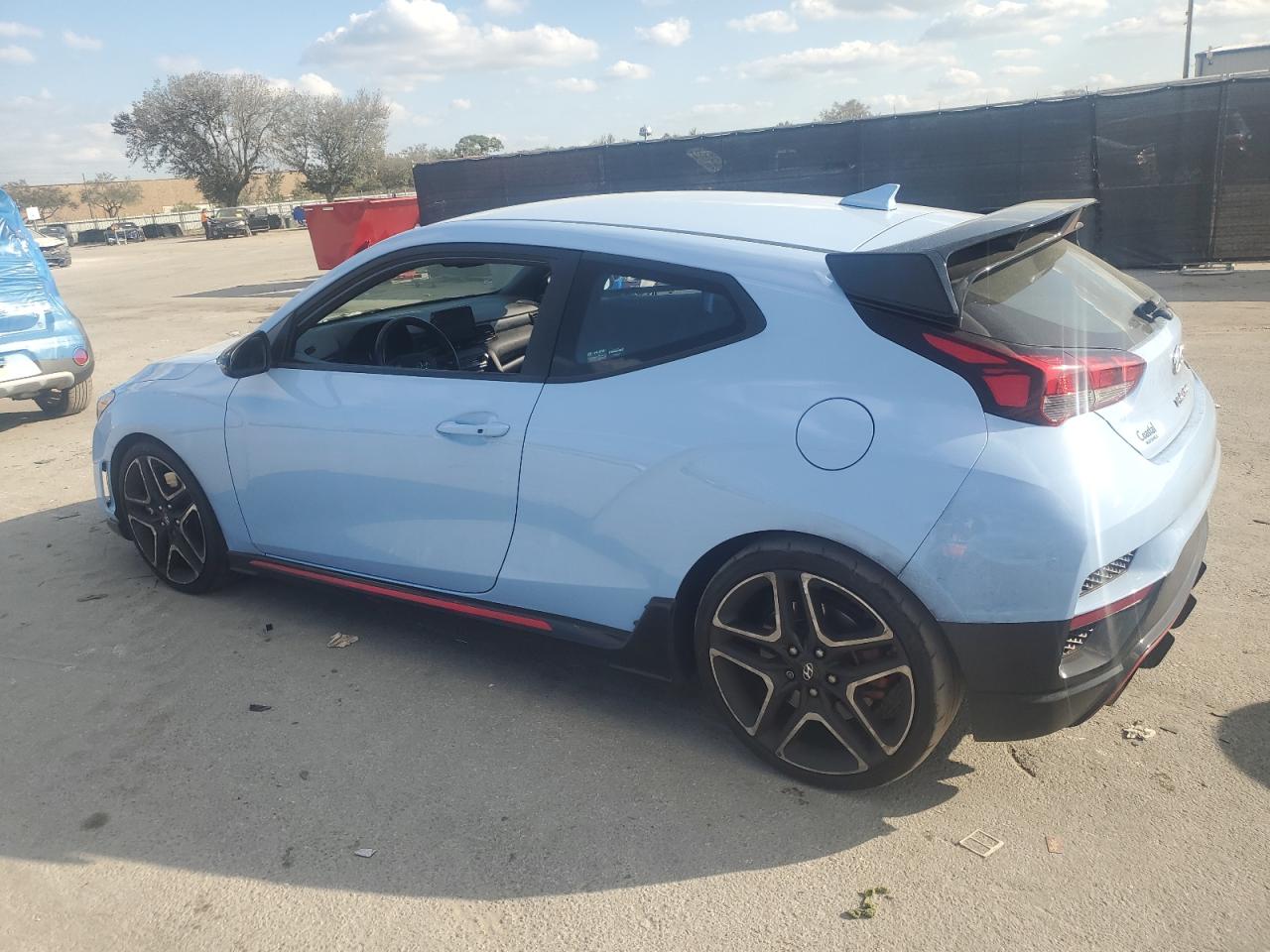 2022 Hyundai Veloster VIN KMHT36AH1NU013413 Copart auction photo, side damage thumbnail 2