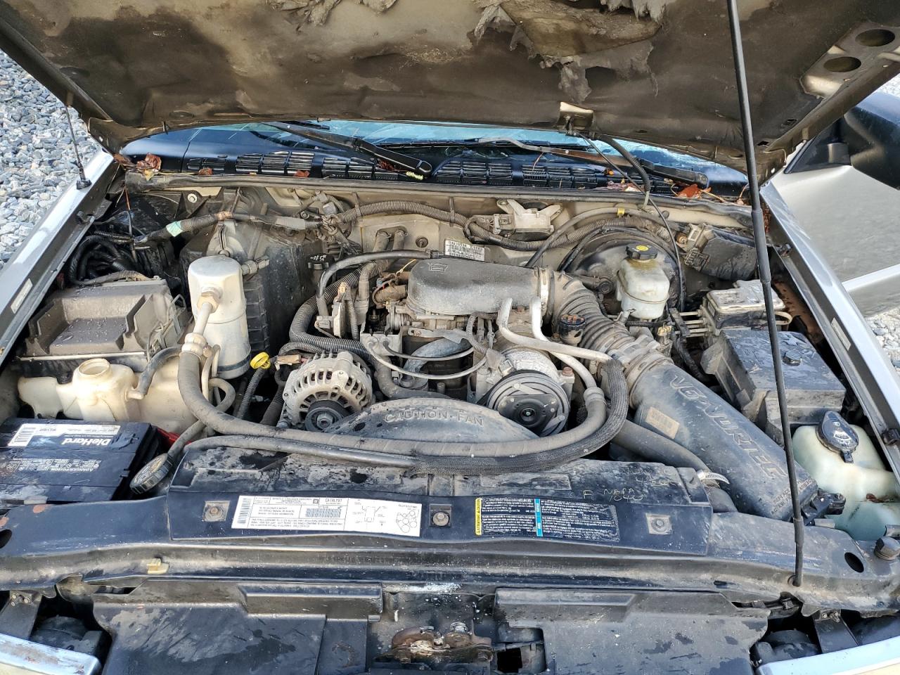 2003 Chevrolet S-10 Pickup VIN 1GCCS14X638282851 Copart auction photo, top/roof / side damage thumbnail 11