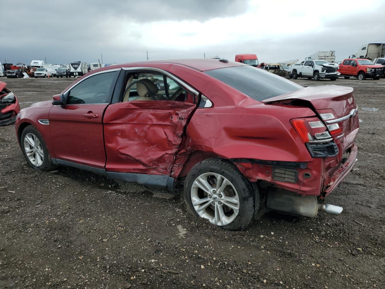 2013 Ford Taurus VIN 1FAHP2E86DG169242 Copart auction photo, side / rear end damage thumbnail 2