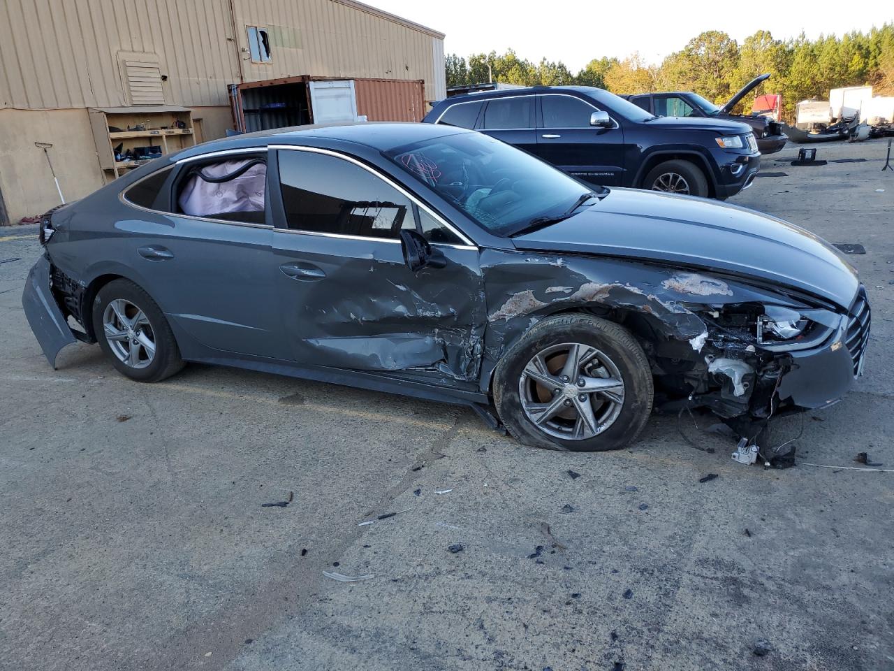 2021 Hyundai Sonata VIN 5NPEG4JA3MH078877 Copart auction photo, front end / side damage thumbnail 4