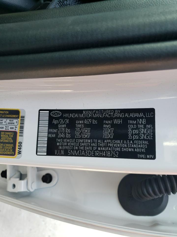 2024 Hyundai Tucson VIN 5NMJA3DE1RH418752 Copart auction photo, undercarriage / front end damage thumbnail 13