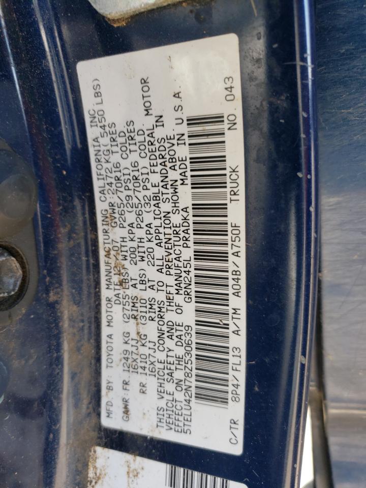 2008 Toyota Tacoma VIN 5TELU42N78Z530639 Copart auction photo, front end damage thumbnail 15