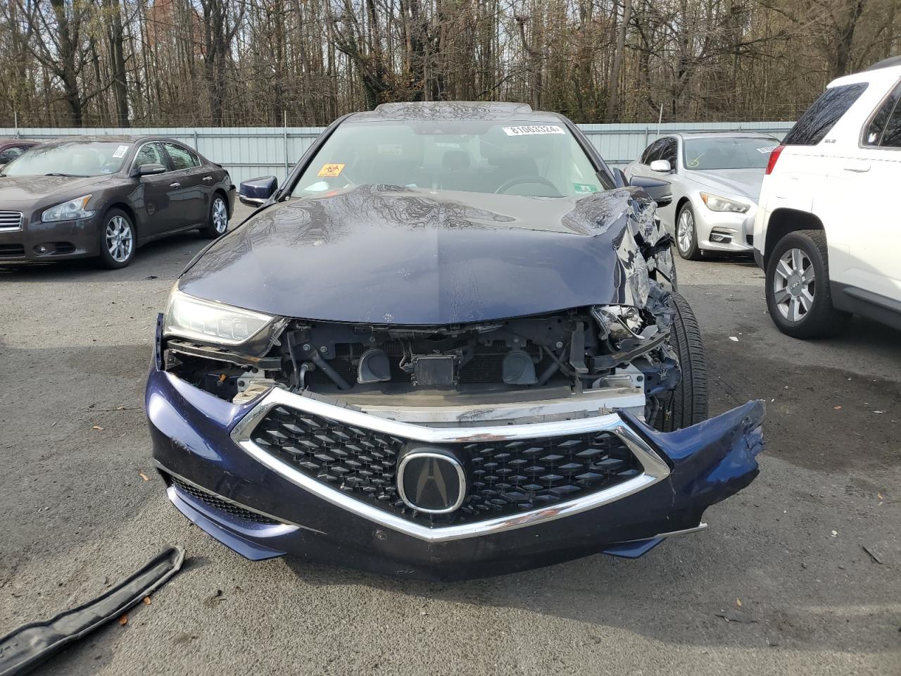 2018 Acura TLX VIN 19UUB1F54JA011004 Copart auction photo, front end / side damage thumbnail 5