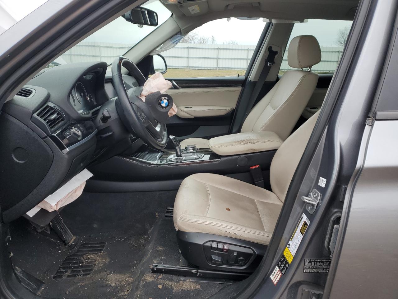 2016 BMW X3 VIN 5UXWX9C50G0D68630 Copart auction photo, front end / side damage thumbnail 7