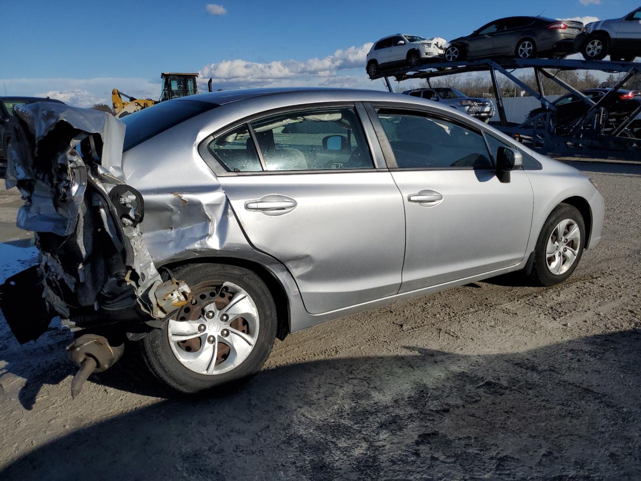 2015 Honda Civic VIN 19XFB2F50FE009560 Copart auction photo, rear end / side damage thumbnail 3