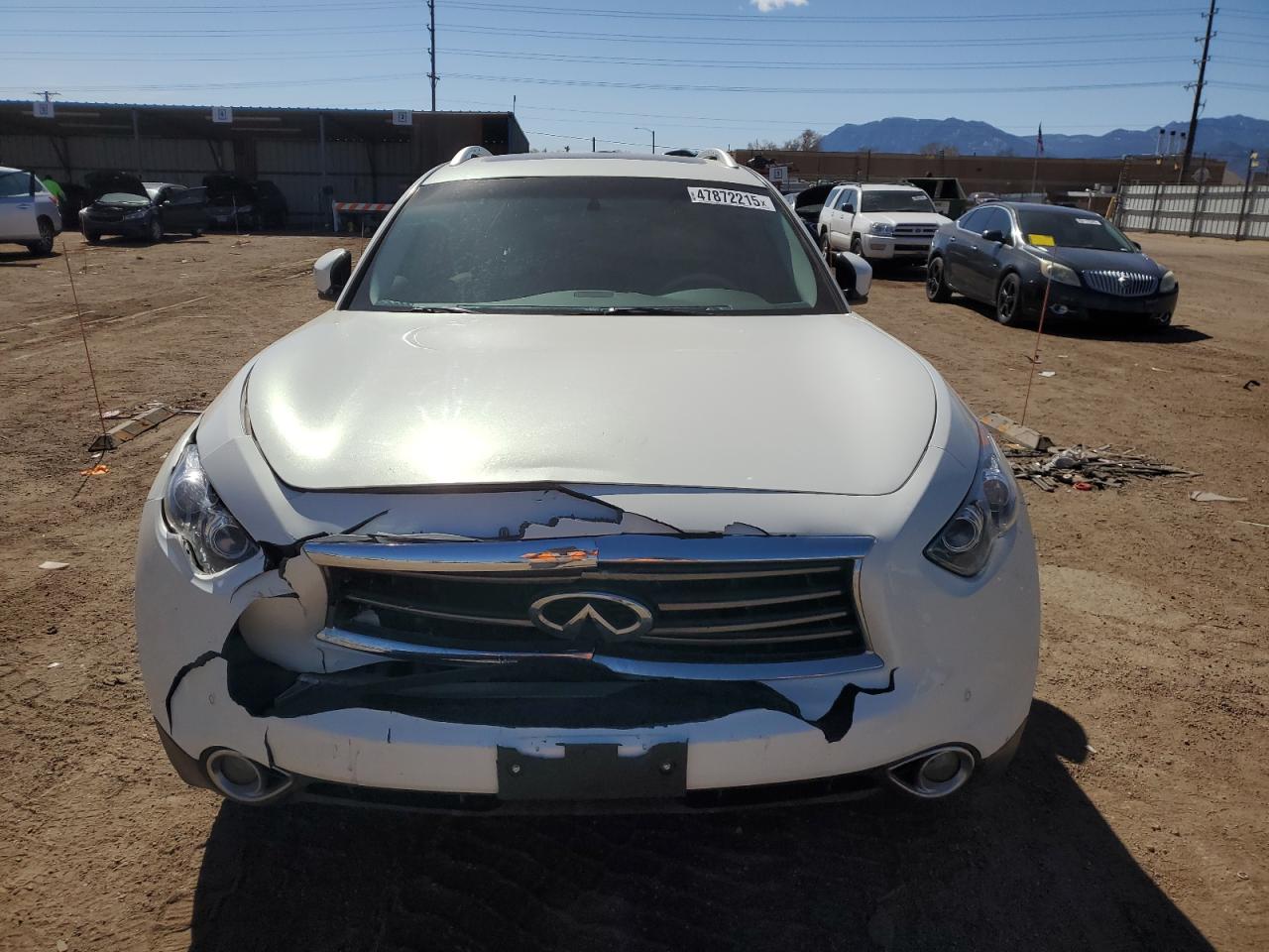 2014 Infiniti QX70 VIN JN8CS1MW3EM412803 Copart auction photo, front end damage thumbnail 5