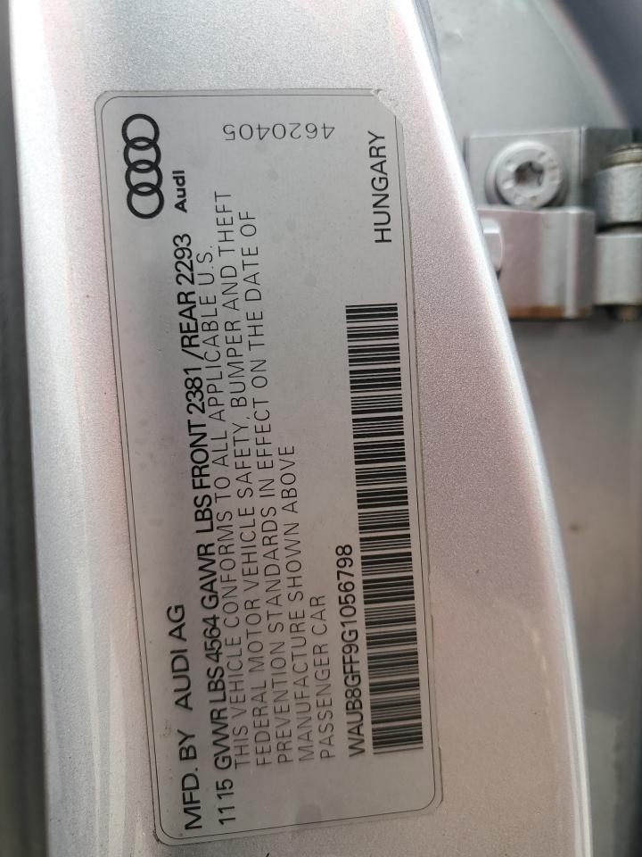 2016 Audi A3 VIN WAUB8GFF9G1056798 Copart auction photo, water/flood / minor dent/scratches damage thumbnail 12