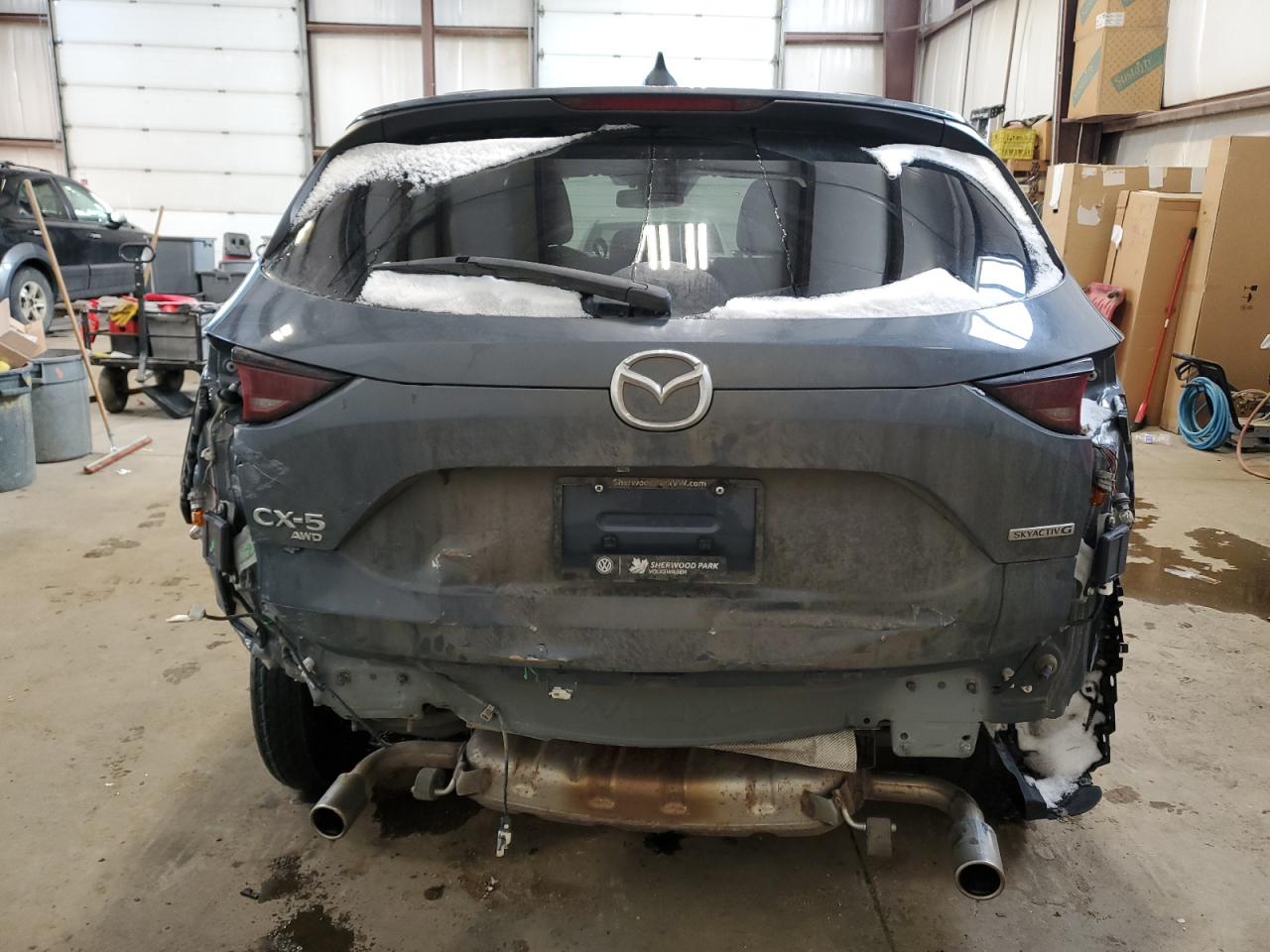 2021 Mazda CX-5 VIN JM3KFBCM1M0116497 Copart auction photo, rear end / top/roof damage thumbnail 6